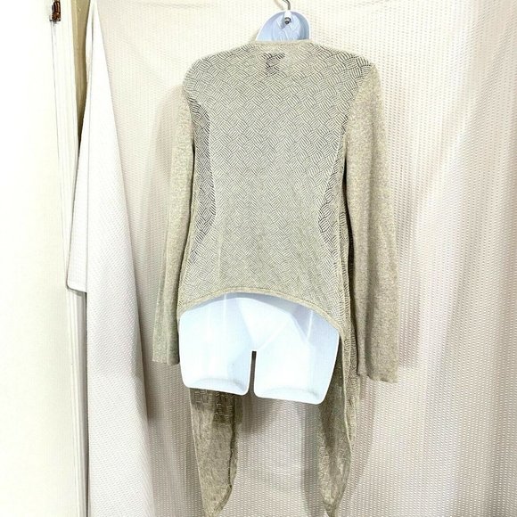 Calvin Klein Gray Open Front Waterfall Cardigan Lg - Picture 4 of 5